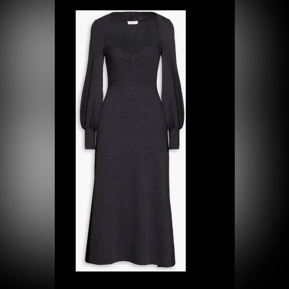 Sandro Women's Black Henriette Knit Midi Dress - Picture 4 of 4